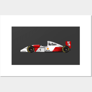 Ayrton Senna's McLaren Honda MP4/8 Illustration Posters and Art